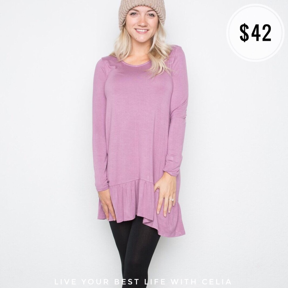 Mauve Ruffle Tunic